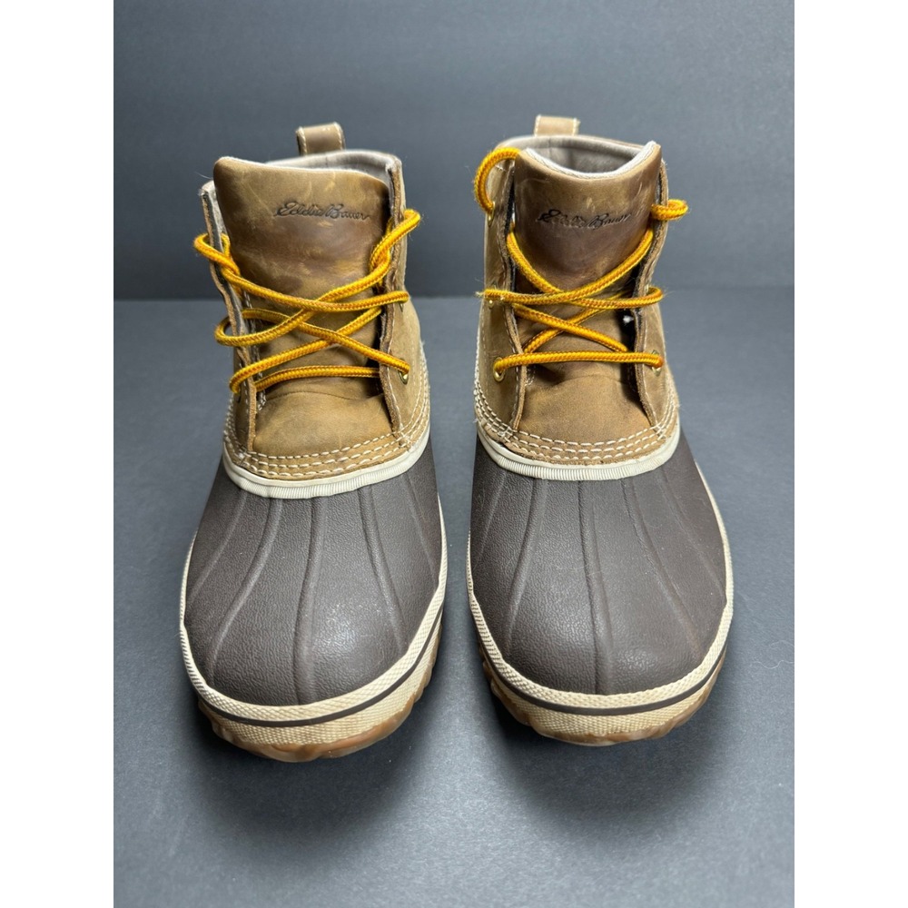 Eddie Bauer EB Originals Hunt Pac Duck Boots 8.5 Brown Leather Waterproof